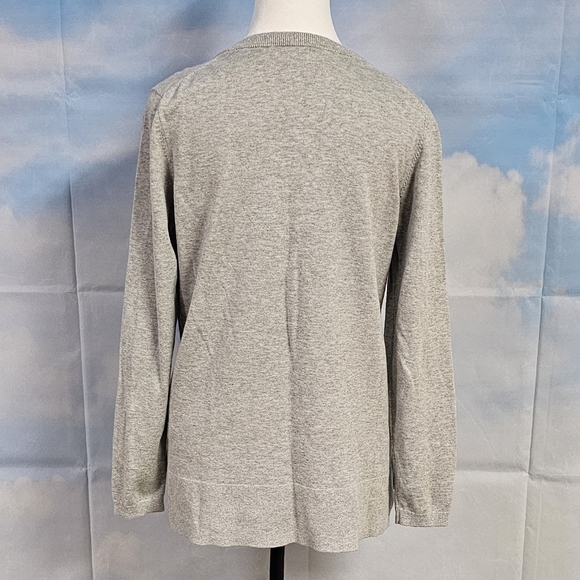 CROWN & IVY | 100% COTTON CROPPED SLEEVE CREW NECK SEQUIN SWEATER - NWOT! - Picture 8 of 13